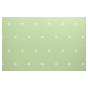 Small White Polka Dots on Mint Green Fabric