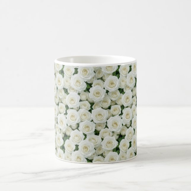 Small White Roses Coffee Mug (Center)