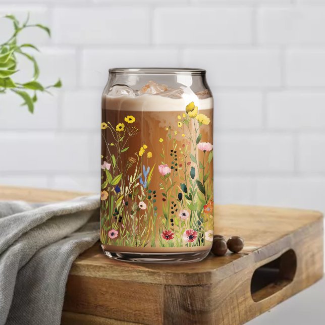 Small Wildflower Cute Colourful Floral Can Glass (Creator Uploaded)