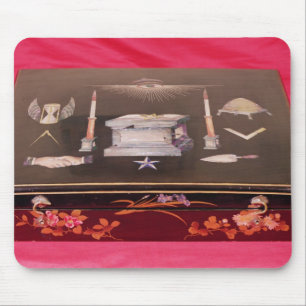 Small wooden case, with symbols of Freemasonry Mouse Pad