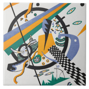 Small Worlds IV, Abstract, Wassily Kandinsky Ceramic Tile