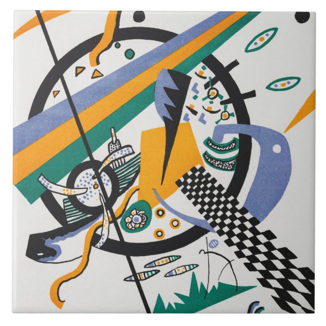 Small Worlds IV, Abstract, Wassily Kandinsky Ceramic Tile (Front)