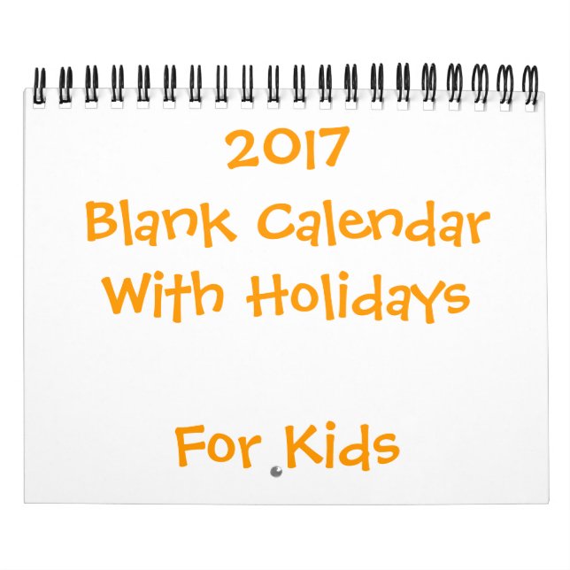 Small Yellow Blank Calendar 2017 For Kids (Cover)