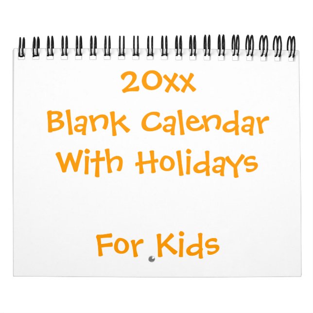 Small Yellow Blank Calendar For Kids (Cover)