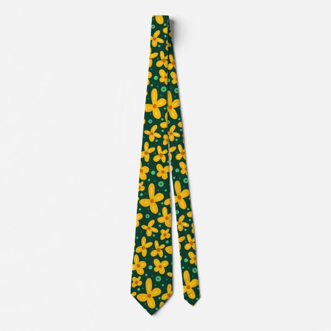 Small yellow flowers  tie (Front)