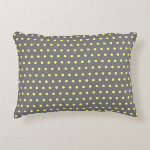 Small Yellow Polka Dots Grey Grey Custom Cute Decorative Cushion