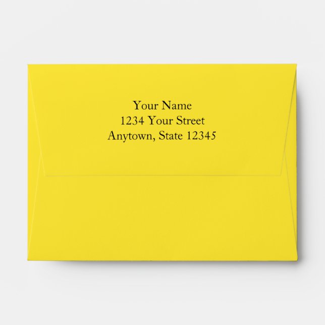 Small Yellow RSVP Card or Greeting Card Envelopes (Back (Top Flap))