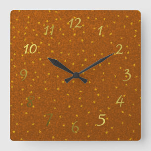 small yellow squares superimposed clock