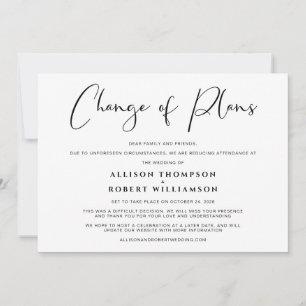 Smaller Downsized Wedding Change of Plans Elegant Announcement