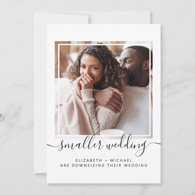 Smaller Downsized Wedding Photo Announcement (Front)