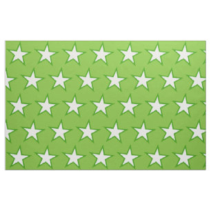 Smaller Five Pointed Stars on a Green Background Fabric