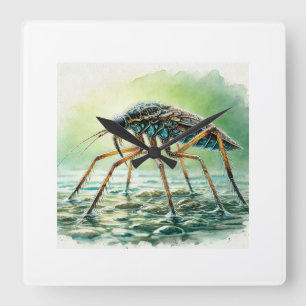 Smaller Water Strider 130924IREF233 - Watercolor Square Wall Clock