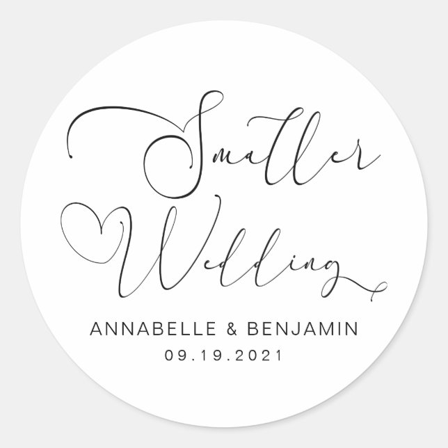 Smaller Wedding Classic Round Sticker (Front)