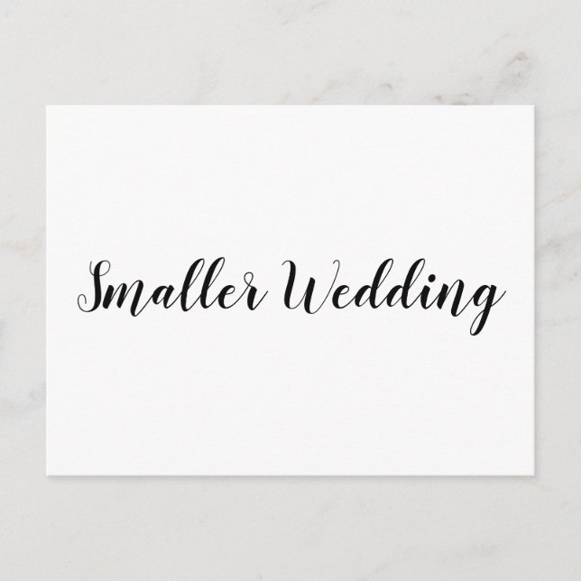 Smaller Wedding Elegant Simple Announcement  (Front)