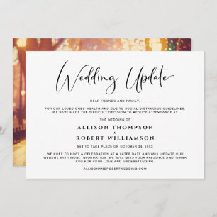 Smaller Wedding Update Change of Plans Photo Announcement