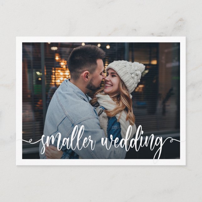 Smaller Wedding | Wedding Update Announcement Postcard (Front)