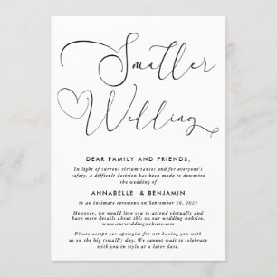 Smaller Wedding   We're Downsizing Announcement