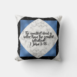 Smallest Deed Reversible Blue/Grey Marble Pillow
