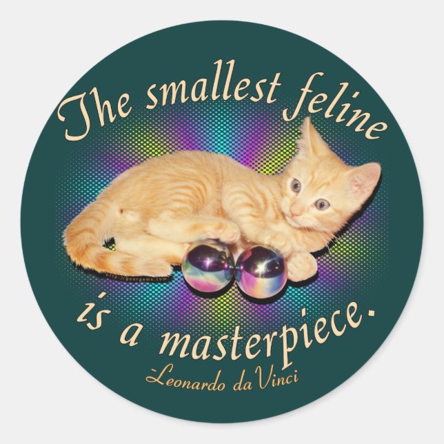 Smallest Feline Classic Round Sticker (Front)