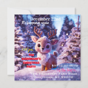 Smallest Reindeer Annual Holiday Christmas Party Invitation