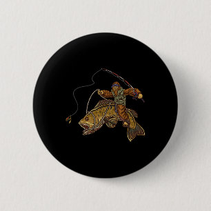 Smallmouth Byss Fishing Bigfoot Fisherman 6 Cm Round Badge