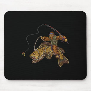 Smallmouth Byss Fishing Bigfoot Fisherman  Mouse Pad
