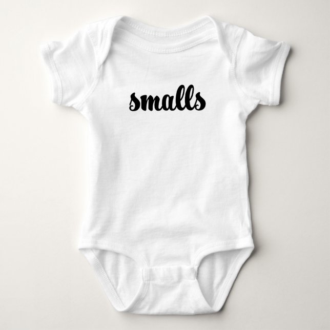 Smalls script Baby One Piece Bodysuit (Front)