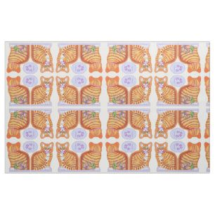 SmallTabby Cat with Dancing Mice Sachet Size Pillo Fabric