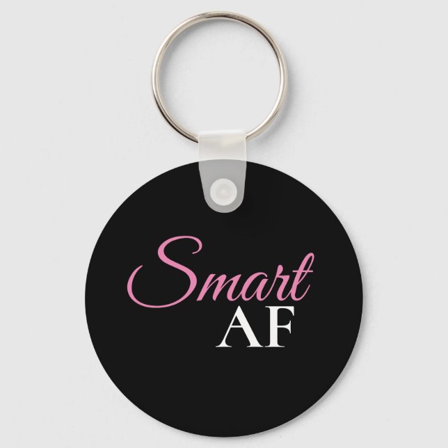 Smart AF Pink Expression Statement Keychain (Front)