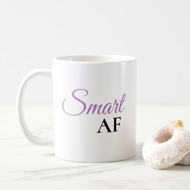Smart AF Purple Expression Statement Coffee Mug (With Donut)