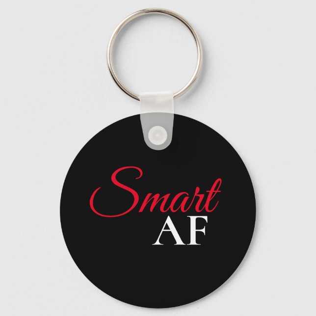 Smart AF Red Expression Statement Keychain (Front)