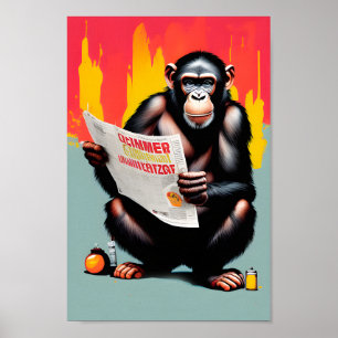 Smart Ape Poster - Customisable Chimp Wall Art