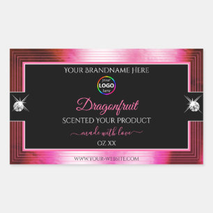 Smart Black Shiny Crimson Pink Logo Product Label