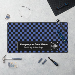 Smart Blue Check - Professional Business Branded Desk Mat
