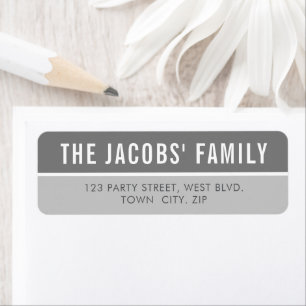 SMART Bold minimal simple block cool grey Return Address Label