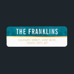 SMART Bold minimal simple type gold teal blue Return Address Label<br><div class="desc">by kat massard >>> WWW.SIMPLYSWEETPAPERIE.COM <<< Setup as a template it is easy to customise with your own text - make it yours! - - - - - - - - - - - - - - - - - - - - - - - - - Love the design...</div>