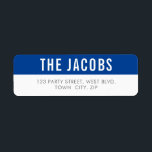 SMART Bold minimal simple type royal blue grey Return Address Label<br><div class="desc">by kat massard >>> WWW.SIMPLYSWEETPAPERIE.COM <<< Setup as a template it is easy to customise with your own text - make it yours! - - - - - - - - - - - - - - - - - - - - - - - - - Love the design...</div>