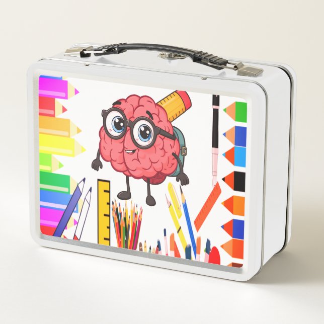 Smart Brain Cartoon Lunch Box for Kids – Fun Back  (Back)