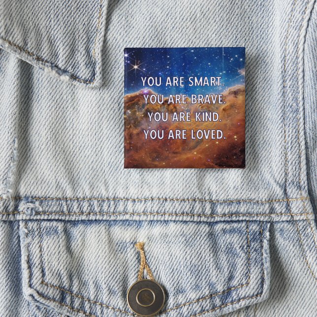 Smart Brave Kind Loved Customisable 15 Cm Square Badge (Creator Uploaded)