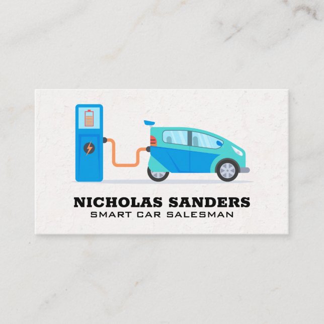 Smart Car Logo | Charging Station | Technology Business Card (Front)