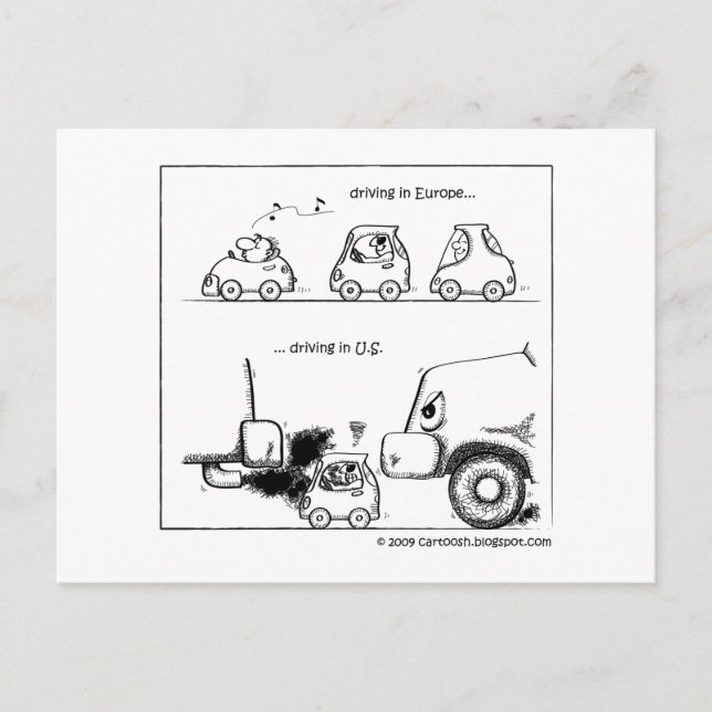 Smart Cars in U.S. Postcard (Front)