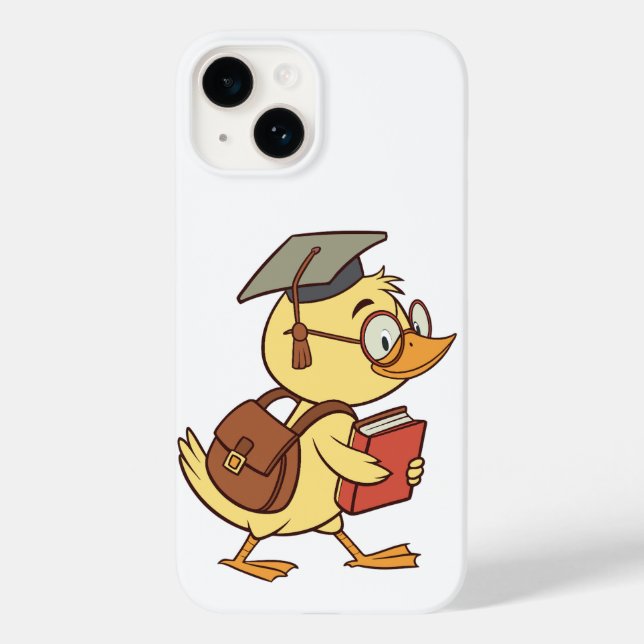 Smart Cartoon Duck Student Graduation Case-Mate iPhone Case (Back)
