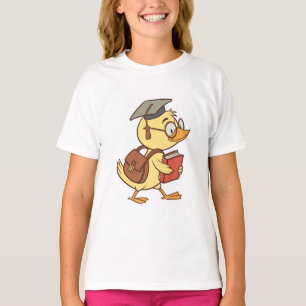 Smart Cartoon Duck Student Graduation T-Shirt