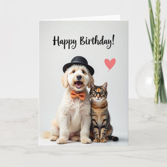 Smart Cat Birthday Card (Front)