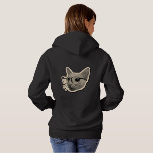 "Smart Cat Design with Glasses Hoodie