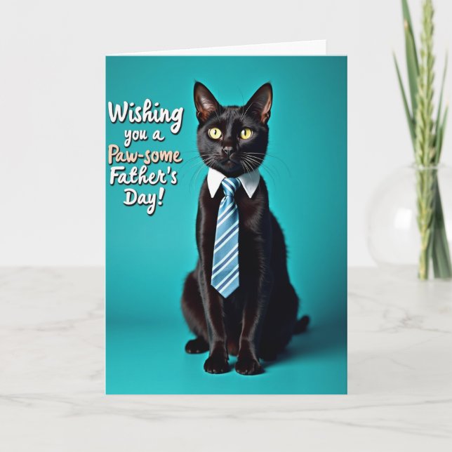 Smart Cat Fathers Day Card (Front)