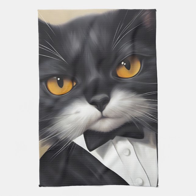Smart Cat Tea Towel (Vertical)
