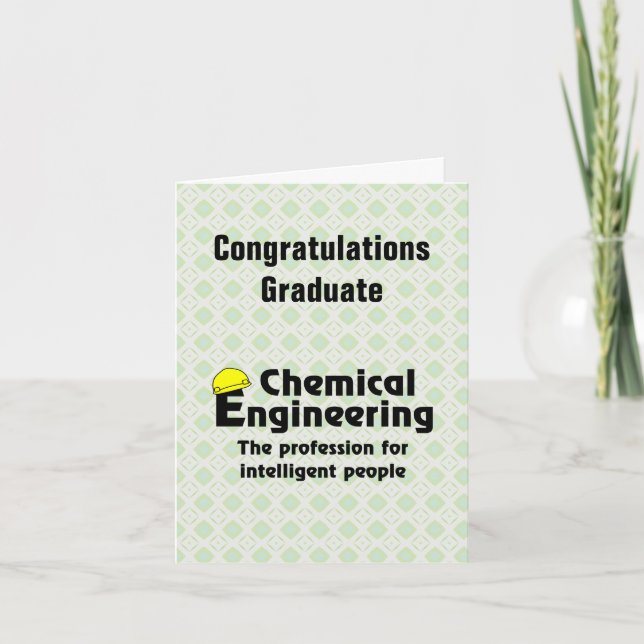 Smart Chemical Engineer  Graduation Card (Front)