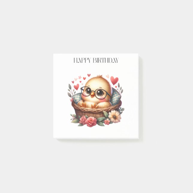 Smart Chick Birthday Post-it Notes (Front)