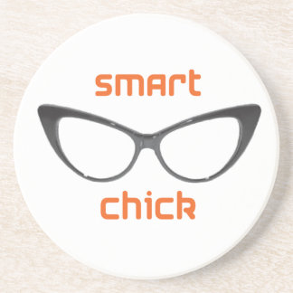 Smart Chick Geek Eyeglasses Coaster